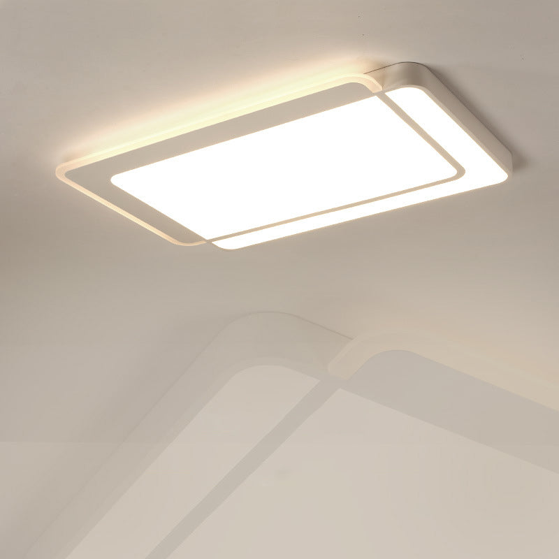 Square / Rettangolare Flush Massimale Light Minimo Acrilico White LED Flush - Mount Light Fixture in Warm / White/3 Color Light