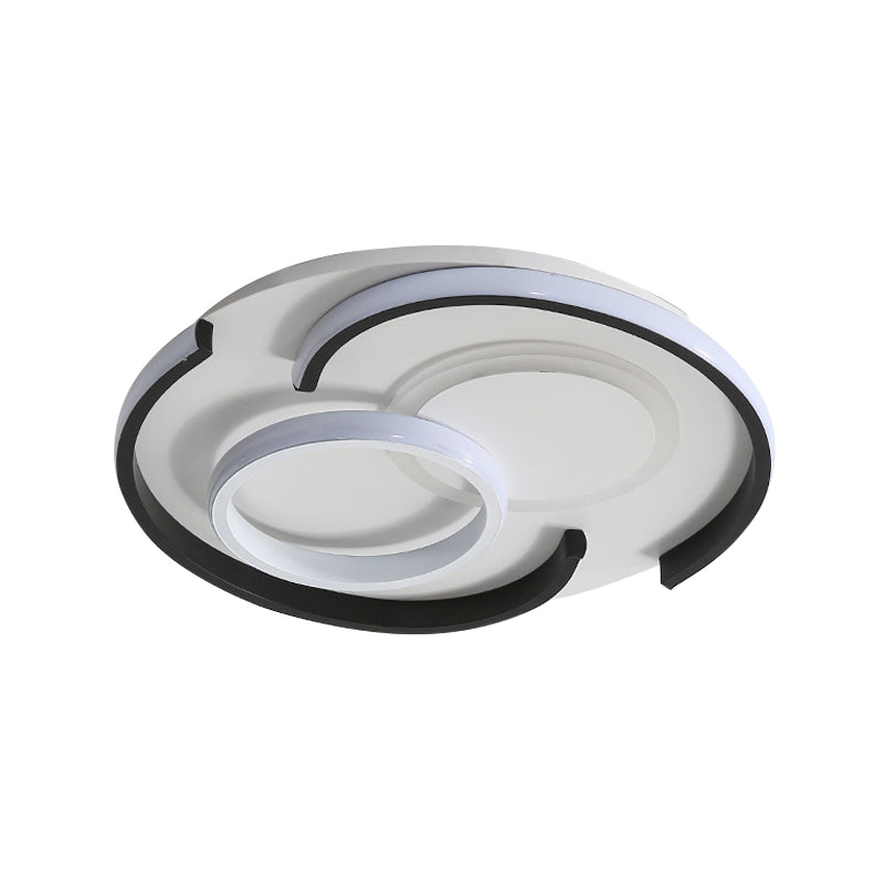 Black Round/Square/Rectangle Ceiling Flush Contemporary Metal LED Flushmount Lighting in Warm/White Light