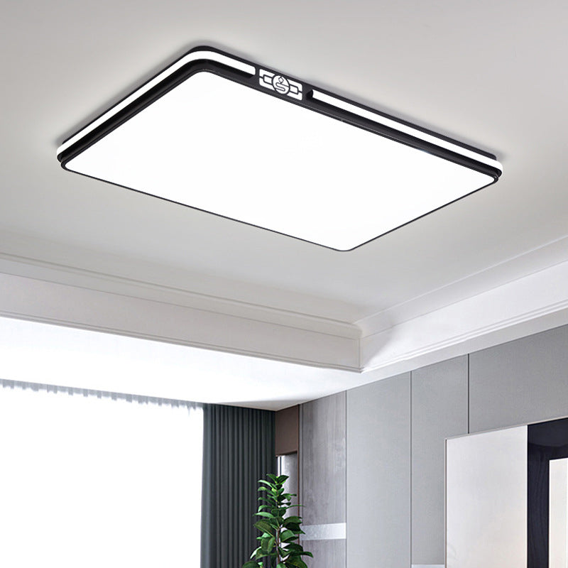 Lampada da incasso a LED per sala da pranzo Lampada da soffitto minimal nera con paralume acrilico rettangolare/rotondo/quadrato, luce bianca/3 colori