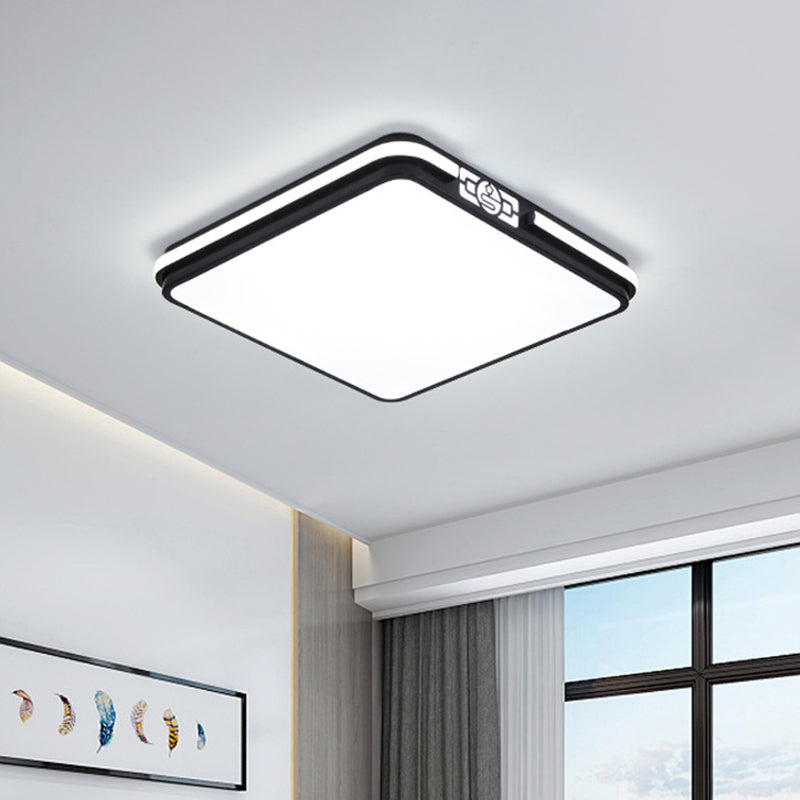 Lampada da incasso a LED per sala da pranzo Lampada da soffitto minimal nera con paralume acrilico rettangolare/rotondo/quadrato, luce bianca/3 colori