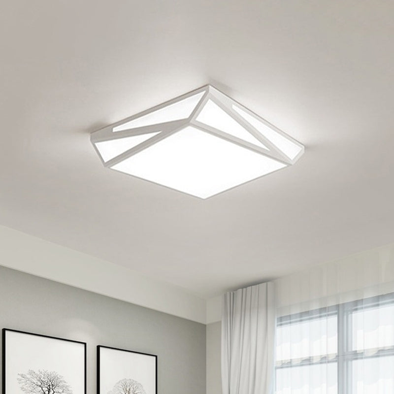 Place blanche / Boîte rectangulaire Plafond ébullition Voyant simple Acrylique Flushmount Lighting for Guest Room