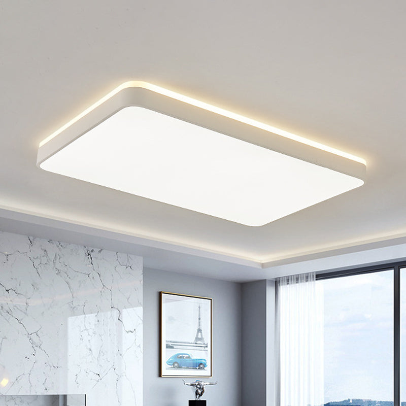 Acrylic Square/Rectangle Ceiling Lamp Simplicity LED Grey/White Flush Mounted Light in Warm/White Light for Bedroom
