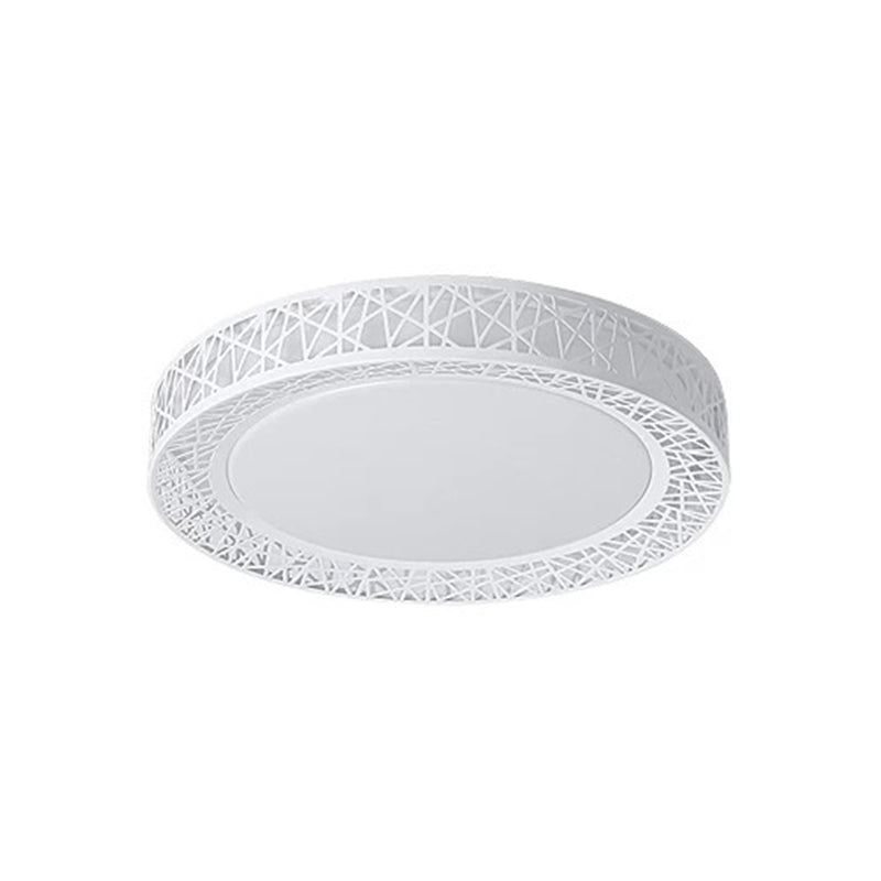 Plafoniera da incasso a LED da salotto, minimalista, bianca, con paralume in metallo rotondo/quadrato/rettangolare, luce calda/bianca
