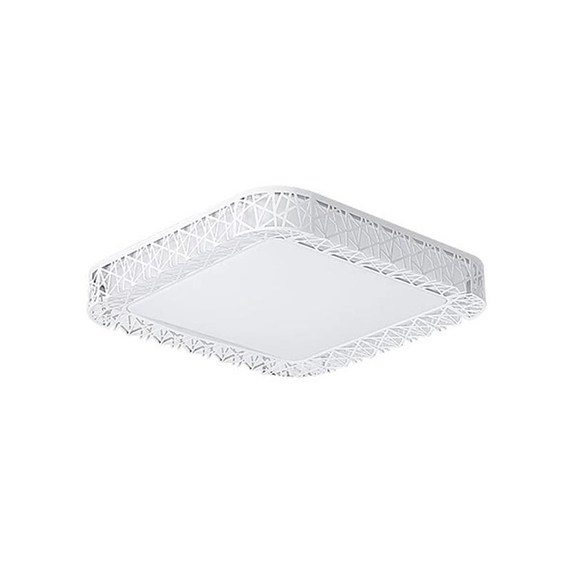 Plafoniera da incasso a LED da salotto, minimalista, bianca, con paralume in metallo rotondo/quadrato/rettangolare, luce calda/bianca
