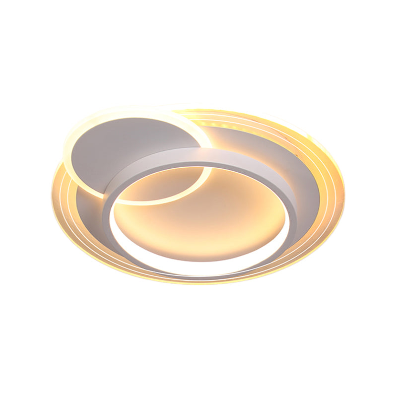 Doble luz redonda / cuadrada incorporada Nordic acrílico blanco y negro LED cálido luz blanca Hotel lámpara de techo