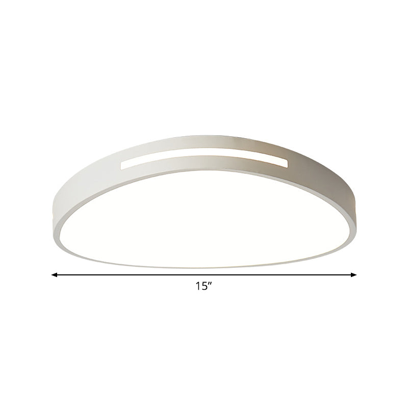 White Triangular Ceiling Flush Light Minimalist 15"/23" Wide LED Acrylic Flush Mount Recessed Lighting