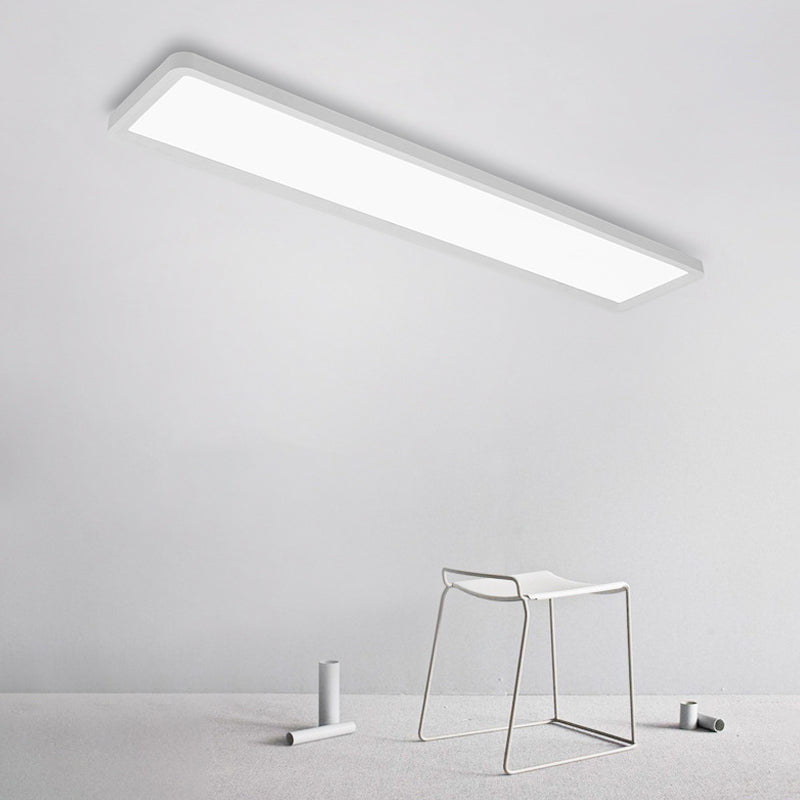 Plafonnier LED rectangulaire simple et ultra fin en fer, 16/19,5/31,5 pouces, pour porte, lumière blanche chaude/blanche