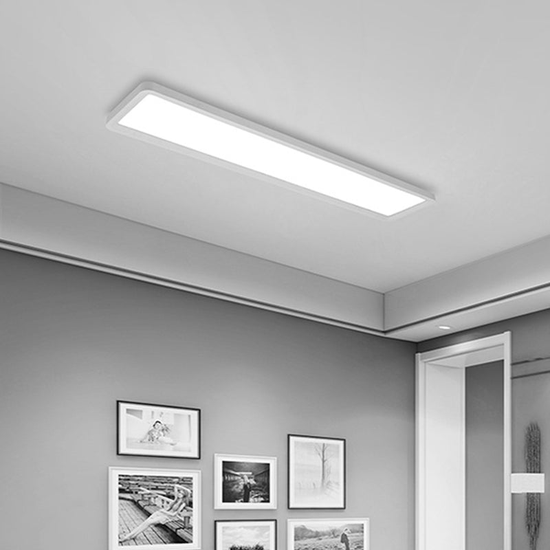 Plafonnier LED rectangulaire simple et ultra fin en fer, 16/19,5/31,5 pouces, pour porte, lumière blanche chaude/blanche