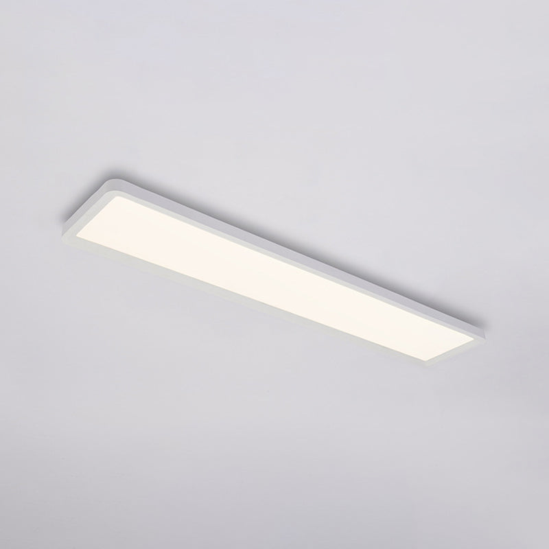 Plafonnier LED rectangulaire simple et ultra fin en fer, 16/19,5/31,5 pouces, pour porte, lumière blanche chaude/blanche