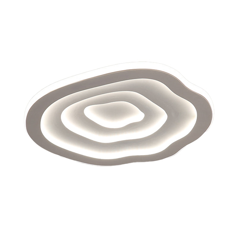 16"/19.5" W LED Bedroom Ceiling Lamp Modernist White Flush Mount Light with Flower/Pentagon/Triangle Acrylic Shade