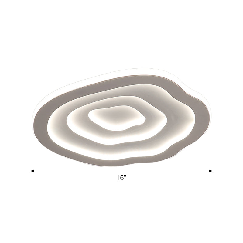 16"/19,5" W LED-Schlafzimmer-Deckenleuchte, modernistische weiße Unterputzleuchte mit Blumen-/Fünfeck-/Dreieck-Acrylschirm