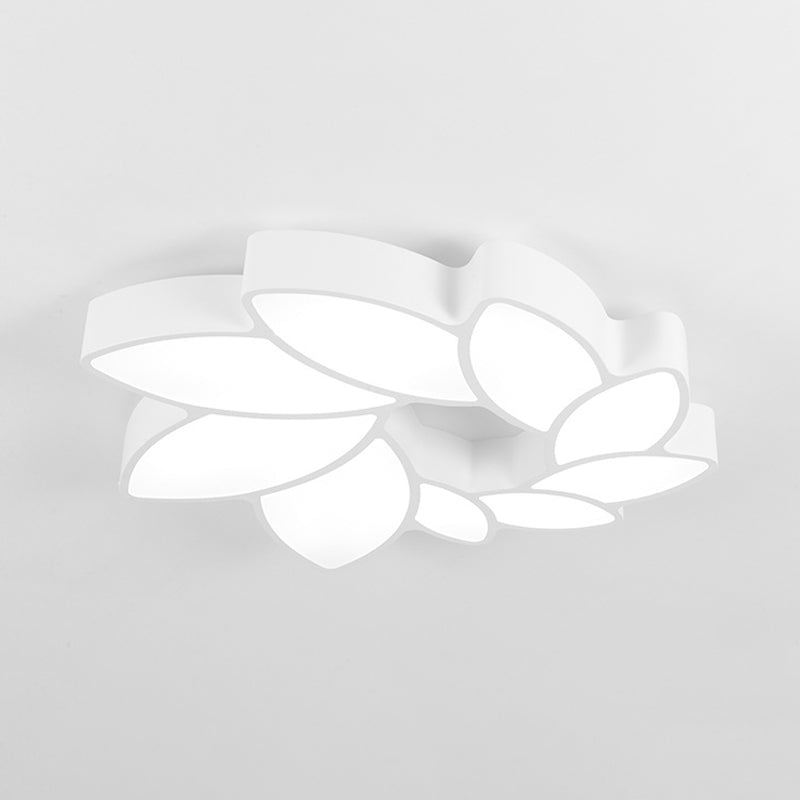 White Wreath Shaped Flush Mount Minimalism LED Acrylic Ceiling Lighting in Warm/White/3 Color Light for Living Room