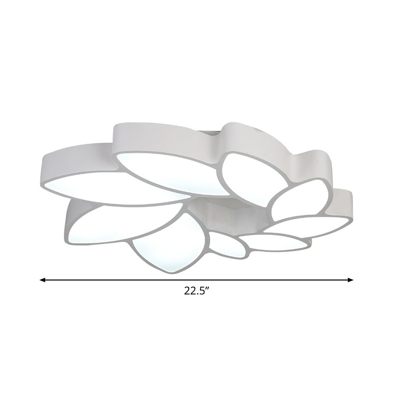 White Wreath Shaped Flush Mount Minimalism LED Acrylic Ceiling Lighting in Warm/White/3 Color Light for Living Room