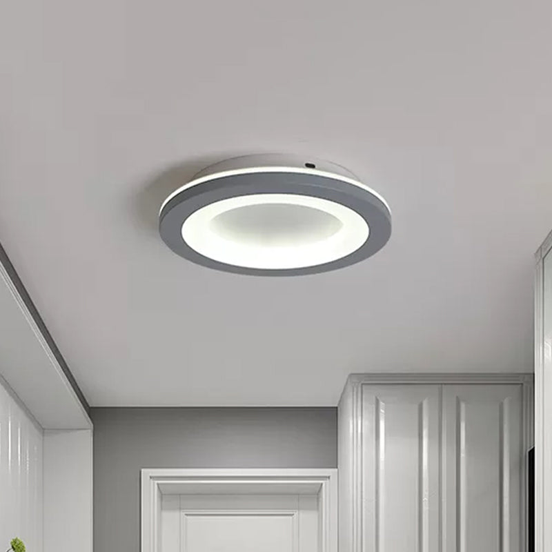 Nordic Integrated LED Flush Light Grey Flower/Square/Pentagon Small Ceiling Mount Light with Acrylic Shade in Warm/White Light