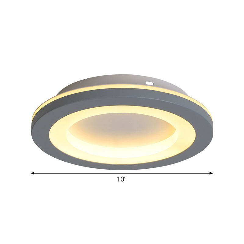 Nordic Integrated LED Flush Light Grey Flower/Square/Pentagon Small Ceiling Mount Light with Acrylic Shade in Warm/White Light