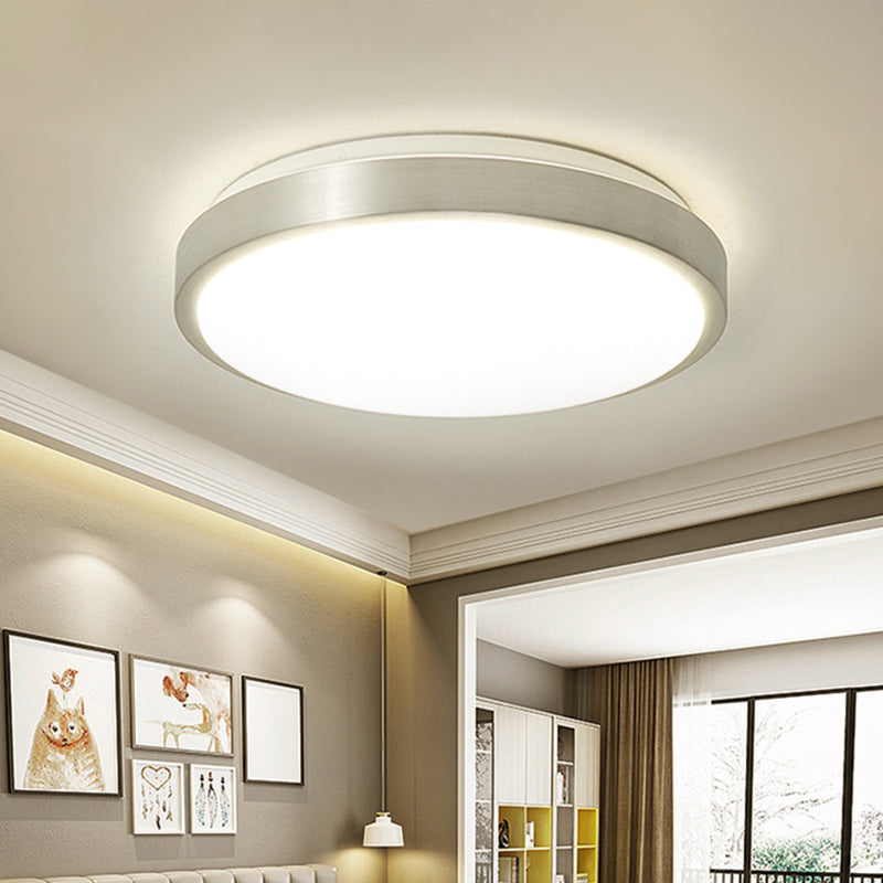 Acryl Circular LED Plafond Flush Minimalisme Silver Flush Mounted Light voor slaapkamer, 10 "/11" /16 " Wide