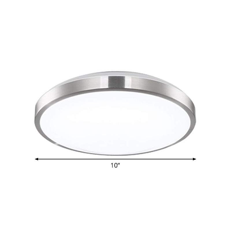 Acryl Circular LED Plafond Flush Minimalisme Silver Flush Mounted Light voor slaapkamer, 10 "/11" /16 " Wide