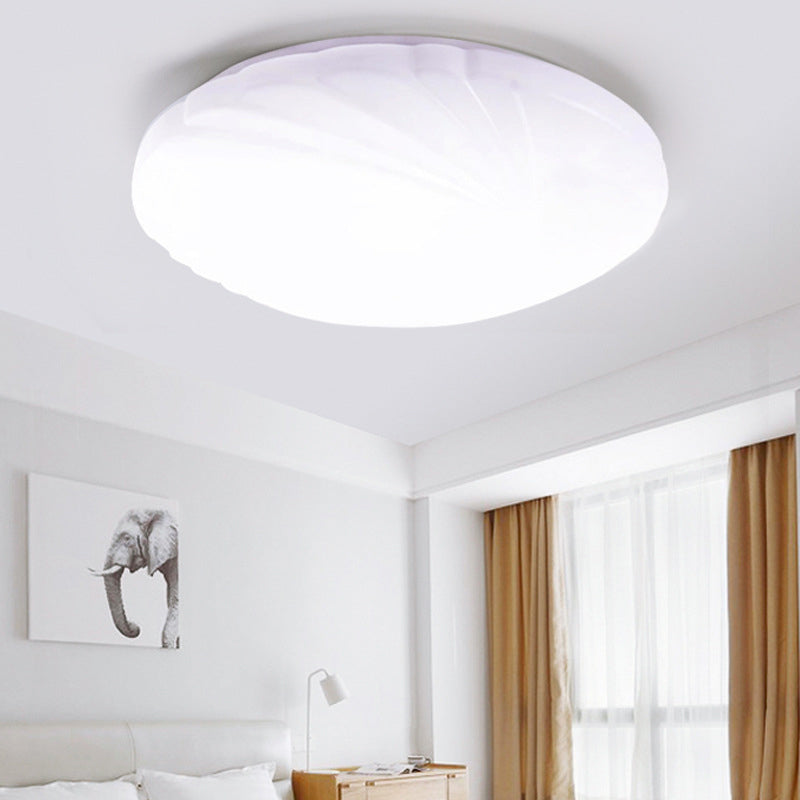 Shell Shaped Kitchen Dinette Flush Mount Acrylic Simple Style LED Ceiling Lamp in White/3 Color Light, 10"/14"/16" Dia