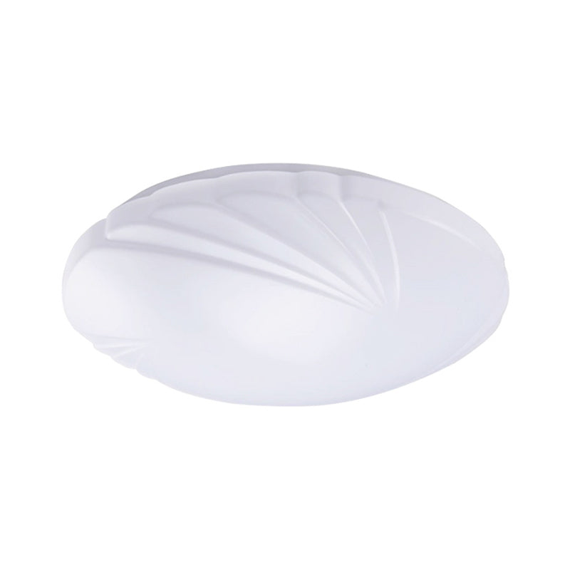 Shell Shaped Kitchen Dinette Flush Mount Acrylic Simple Style LED Ceiling Lamp in White/3 Color Light, 10"/14"/16" Dia