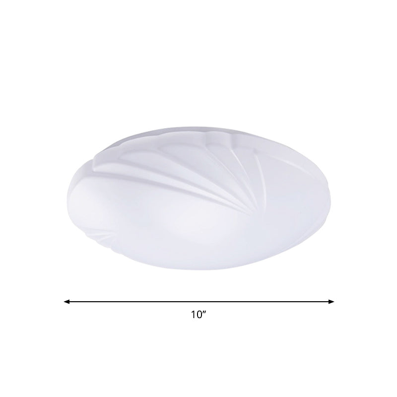 Shell Shaped Kitchen Dinette Flush Mount Acrylic Simple Style LED Ceiling Lamp in White/3 Color Light, 10"/14"/16" Dia