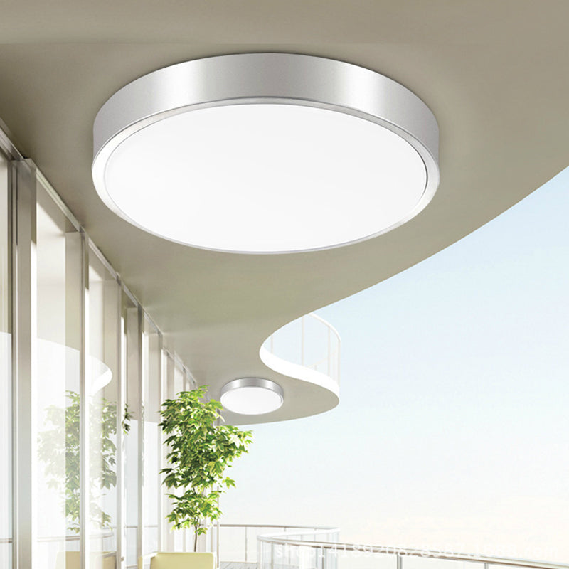 Luz de techo empotrada redonda plateada, lámpara LED empotrada de acrílico Simple de 14 "/16" de ancho en luz cálida/blanca para sala de estar
