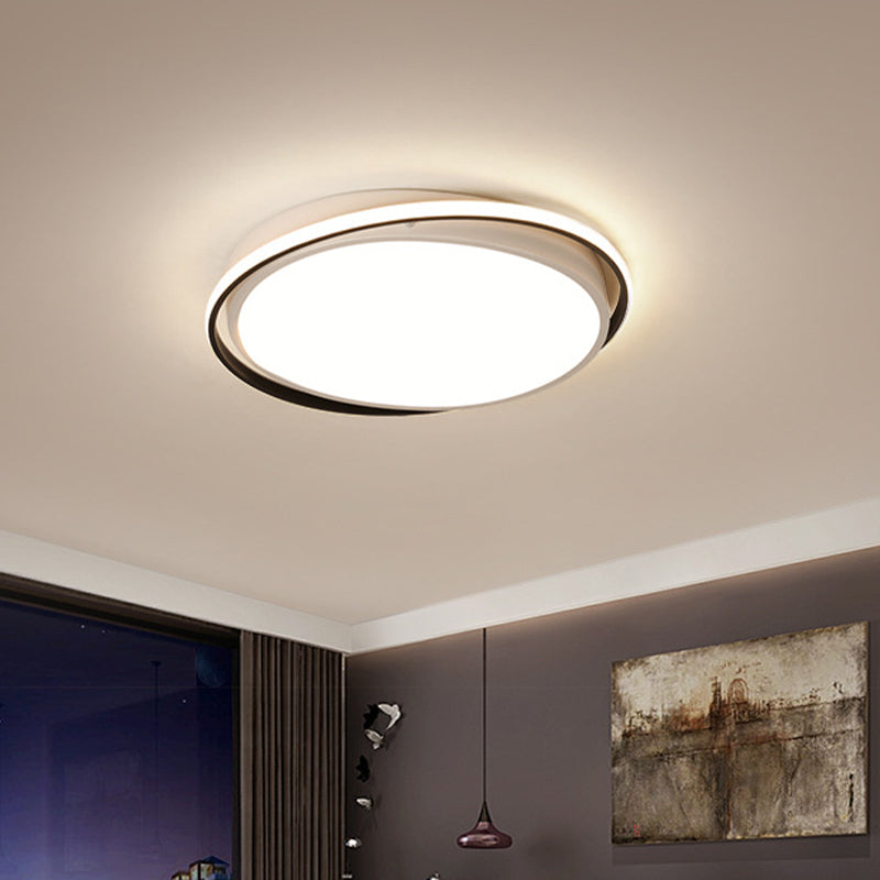 14"/18"/22" W Round Acrylic Flush Light Minimalism White LED Ceiling Flush Mount in Warm/White Light