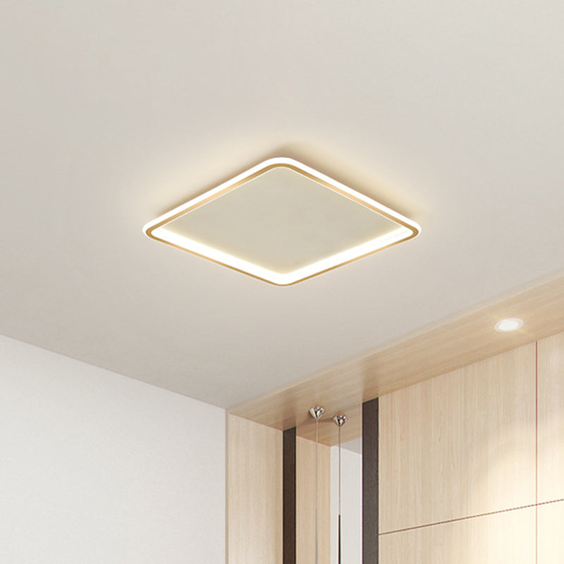 Goud extra dunne vierkante plafondlamp minimalisme acryl LED inbouwlamp in warm/wit licht, 16"/19,5"/23,5" breed