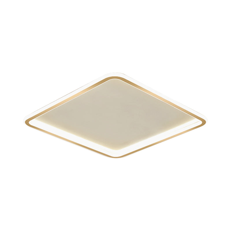 Goud extra dunne vierkante plafondlamp minimalisme acryl LED inbouwlamp in warm/wit licht, 16"/19,5"/23,5" breed