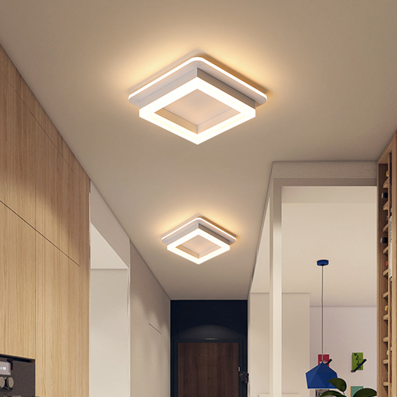 Ronde/vierkante inbouwplafondlamp Minimalistisch acryl Zwart/wit LED-inbouwverlichting in warm/wit licht voor slaapkamer