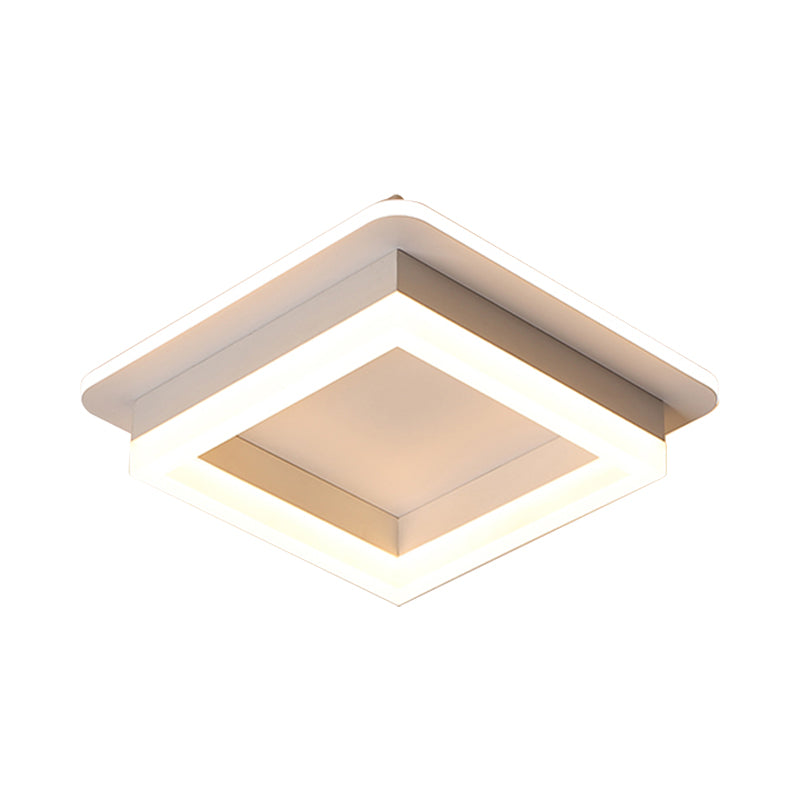 Ronde/vierkante inbouwplafondlamp Minimalistisch acryl Zwart/wit LED-inbouwverlichting in warm/wit licht voor slaapkamer
