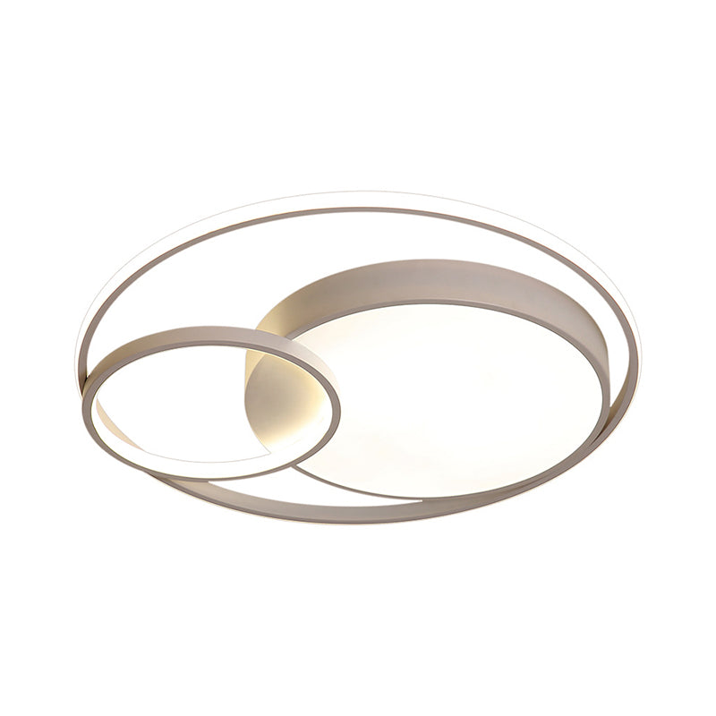 16"/19"/23.5" Dia Minimal LED Flush Light Black/White Circular Flush Mount Ceiling Lighting with Acrylic Shade