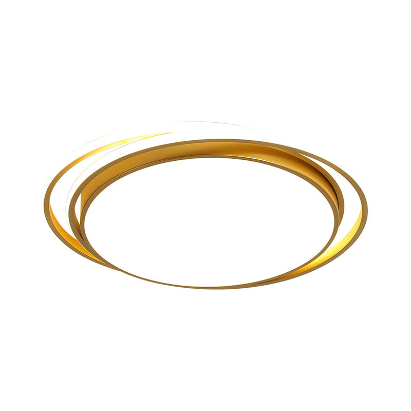 15 "/19" W W Extra - Thin Round Flush Light Minimalism Acrylic Hotel LED Tetto montato con Glowing Hoop in Black / White / Gold