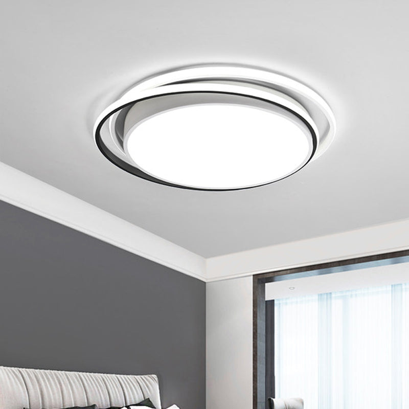 15 "/19" W W Extra - Thin Round Flush Light Minimalism Acrylic Hotel LED Tetto montato con Glowing Hoop in Black / White / Gold