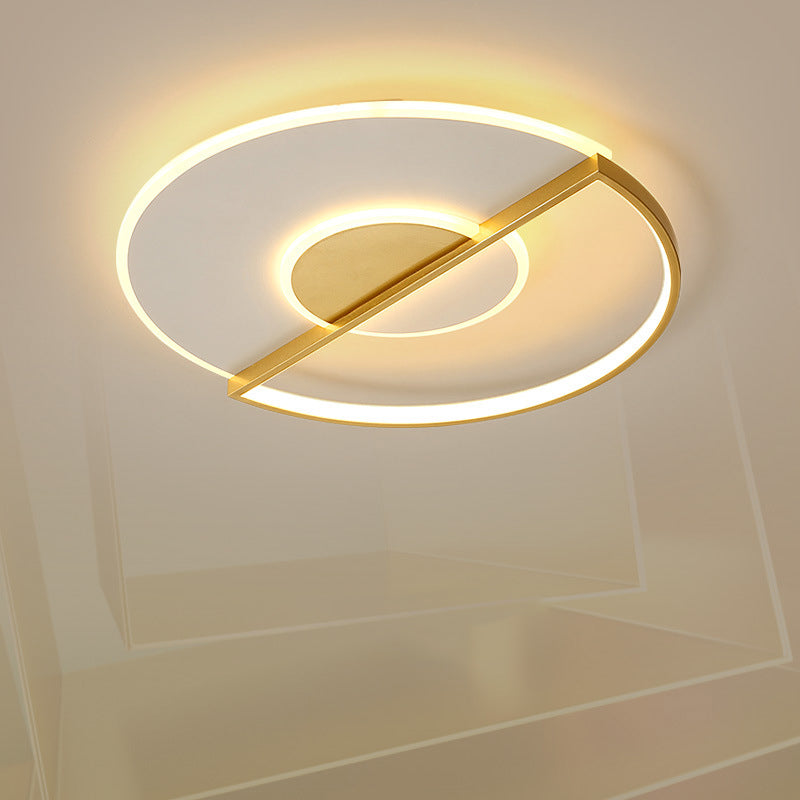 Superdunne cirkel LED-plafondlamp Minimalistisch acryl goud Inbouwlicht in warm/wit/3 kleuren licht, 16,5"/20,5" breedte