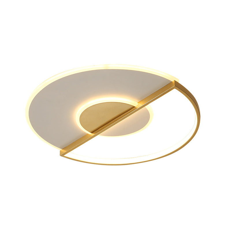 Superdunne cirkel LED-plafondlamp Minimalistisch acryl goud Inbouwlicht in warm/wit/3 kleuren licht, 16,5"/20,5" breedte