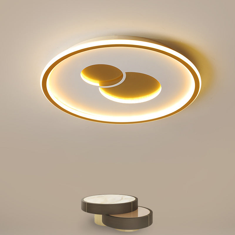16"/19.5" Dia Circular LED Flushmount Simplicity Acrylic Bedroom Close to Ceiling Light in Black/Gold