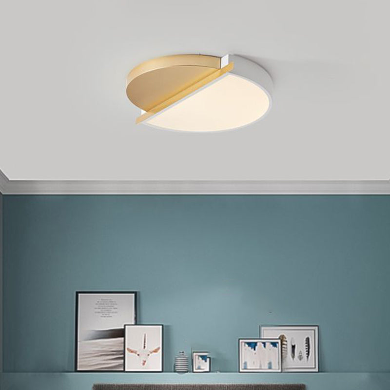 Sunrise Design Round LED Flush Light Modern Style Metal 16"/23.5" W LED Bedroom Ceiling Mount Lamp in White/3 Color Light