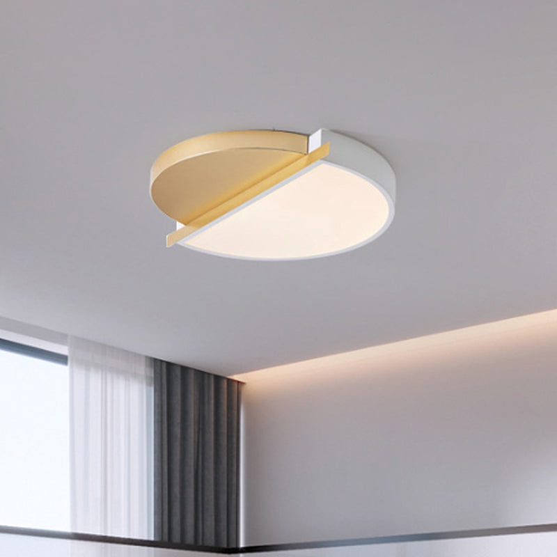 Sunrise Design Round LED Flush Light Modern Style Metal 16"/23.5" W LED Bedroom Ceiling Mount Lamp in White/3 Color Light