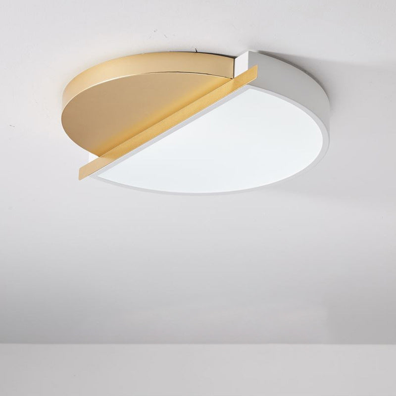 Sunrise Design Round LED Flush Light Modern Style Metal 16"/23.5" W LED Bedroom Ceiling Mount Lamp in White/3 Color Light