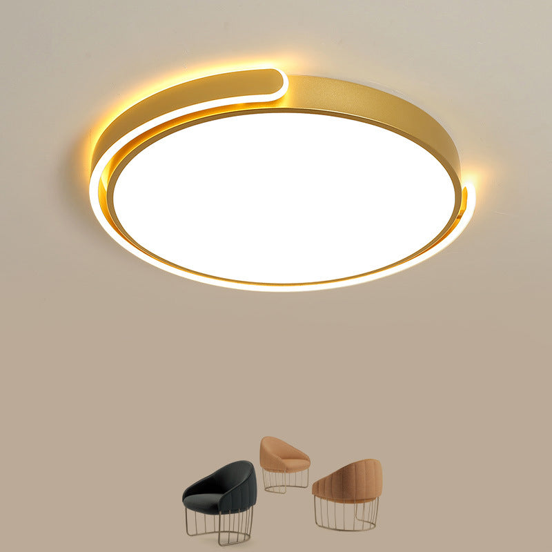 Lampada da soffitto a LED Simplicity Nero/Bianco/Oro Rotondo con montaggio ad incasso con paralume in acrilico, luce calda/bianca