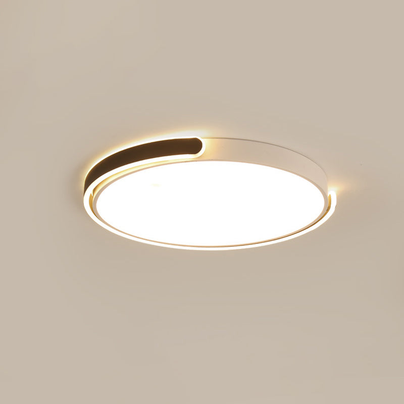 Lampada da soffitto a LED Simplicity Nero/Bianco/Oro Rotondo con montaggio ad incasso con paralume in acrilico, luce calda/bianca