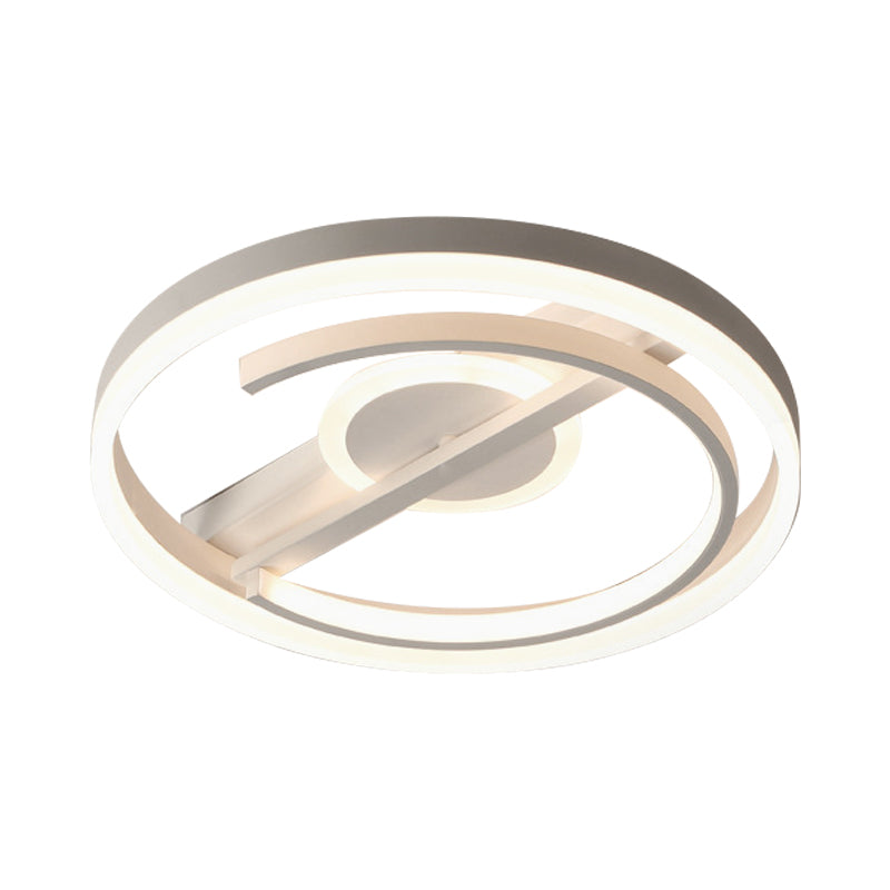 Plafonnier circulaire en aluminium pour hôtel, plafonnier LED minimaliste en noir/blanc, 16"/19,5" de diamètre