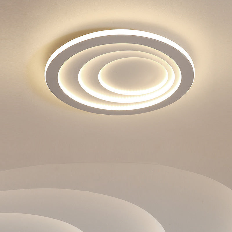 White Rippling Ceiling Flush Mount Minimalist LED Acrylic Flush Light in Warm/White Light, 16"/19.5"/23.5" Width