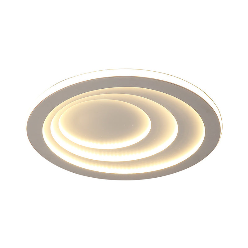 White Rippling Ceiling Flush Mount Minimalist LED Acrylic Flush Light in Warm/White Light, 16"/19.5"/23.5" Width