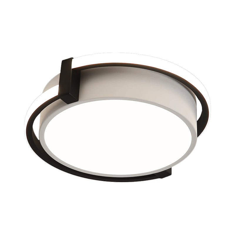 12"/16"/19.5" W Dorm Room LED Flushmount Minimalist Grey/White Flush Mount Ceiling Light with Round Acrylic Shade