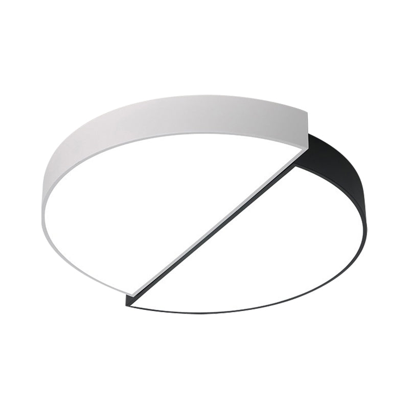 Lampe encastrée ronde fendue en acrylique nordique 11 "/19"/23 "Dia LED plafonnier de chambre à coucher en noir-blanc