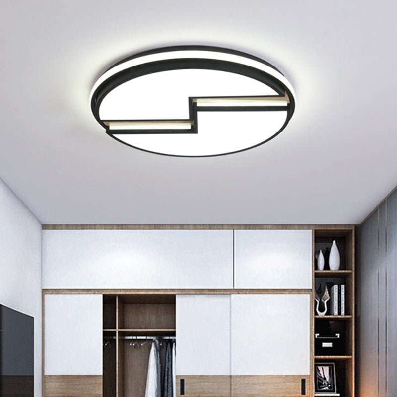 Acrilico Round Scresh Montaggio Lampada Minimalist LED Black Soffitto Light in White/3 Color Light per Bedroom