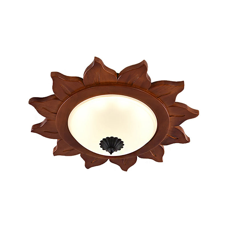 Plafonnier LED en verre opale, pare-soleil industriel, éclairage encastré, marron, pour salon