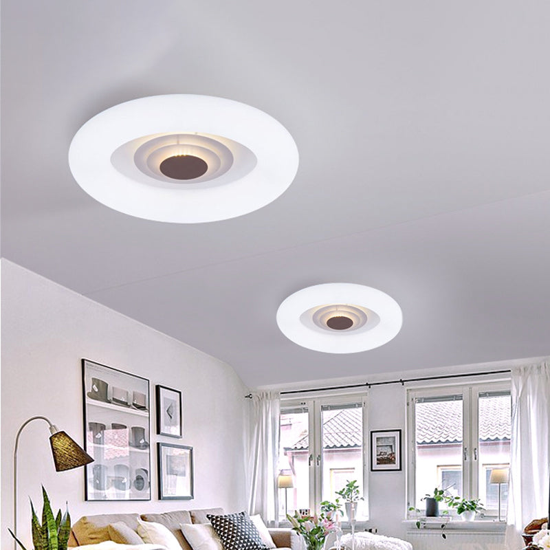 Oval/Triangle/Round Ceiling Flush Mount Contemporary Acrylic White LED Flush Mount Recessed Lighting for Living Room
