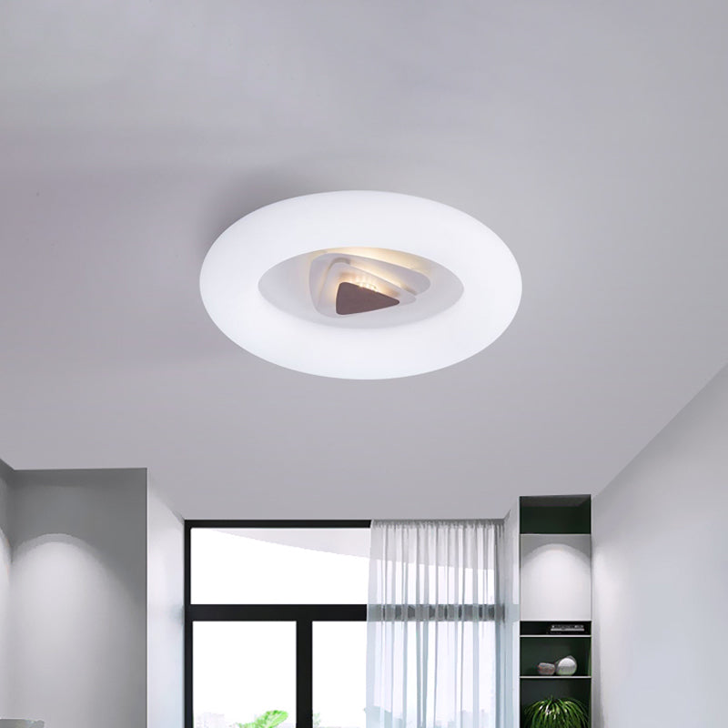Oval/Triangle/Round Ceiling Flush Mount Contemporary Acrylic White LED Flush Mount Recessed Lighting for Living Room